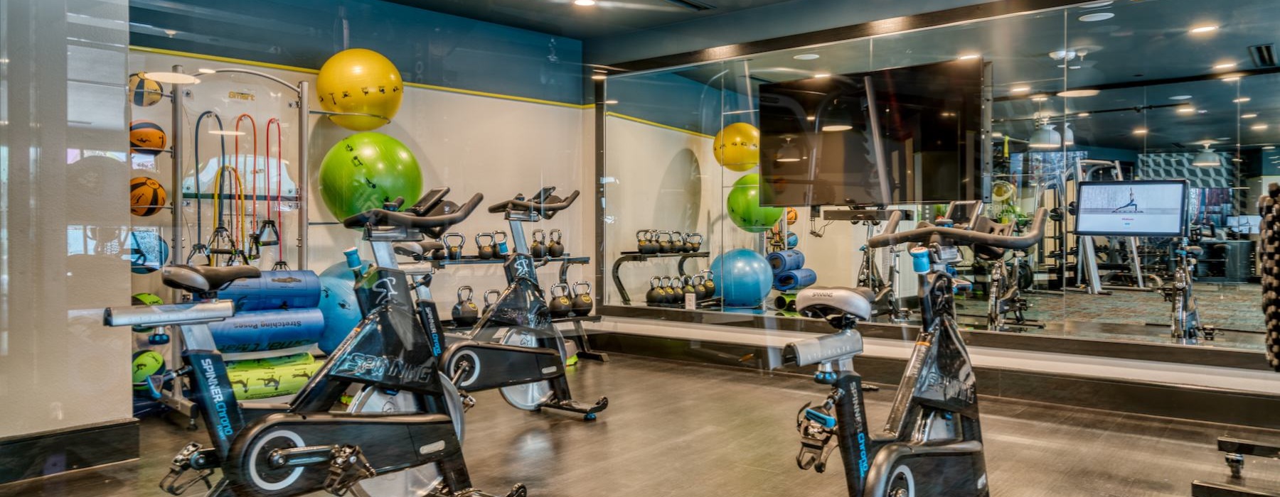 workout room with equipment