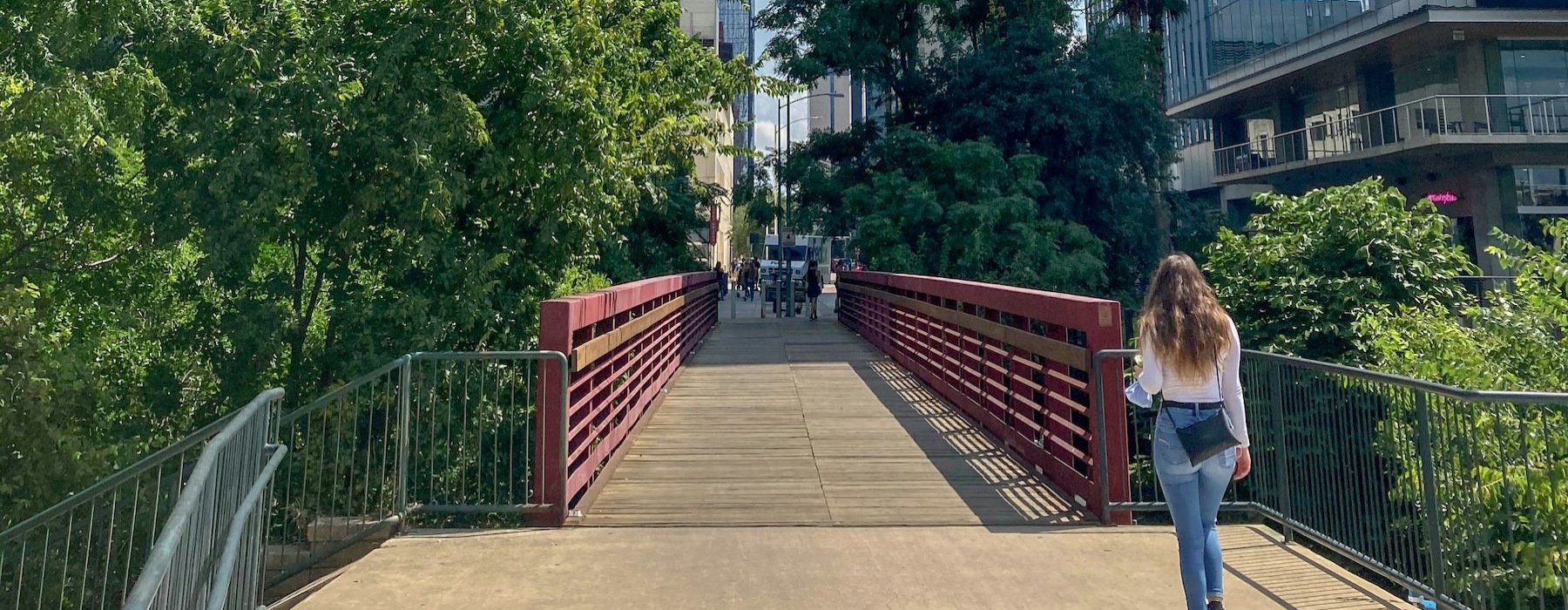 girl walking in city